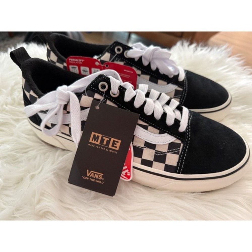 Vans Old Skool MTE 1 Checkerboard Men's Shoes NEW 9.5 Insulated Black White - Picture 5 of 8